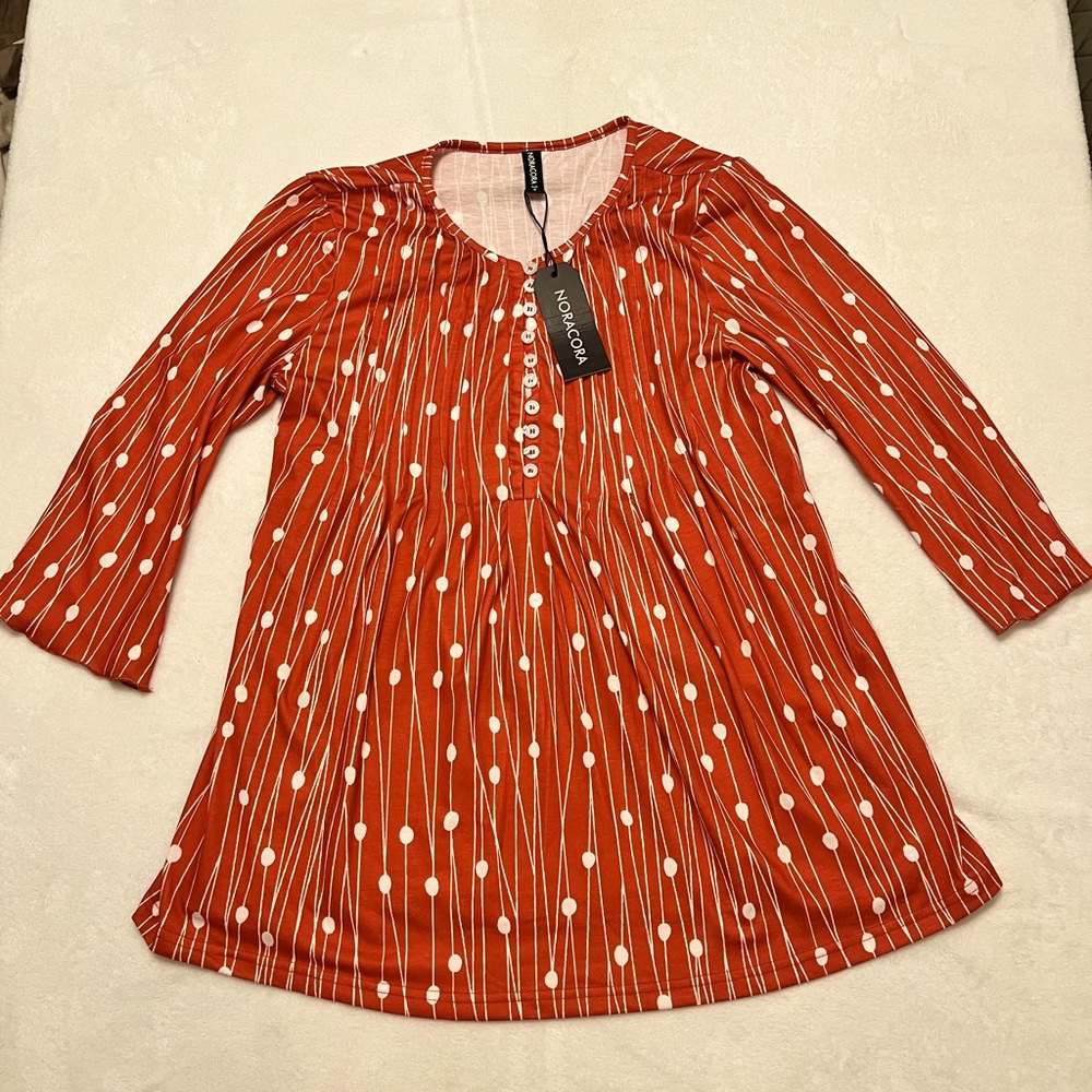 Noracora blouse- orange with buttons